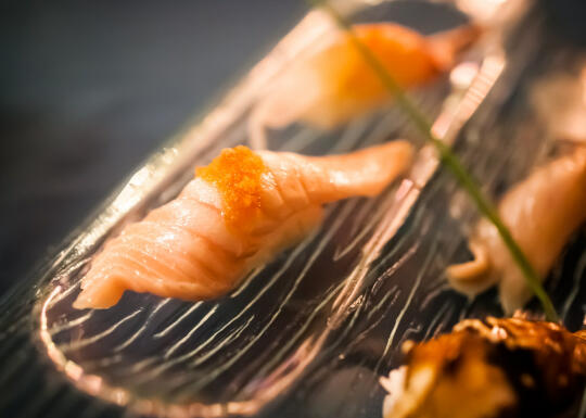 seared albacore tuna belly nigiri