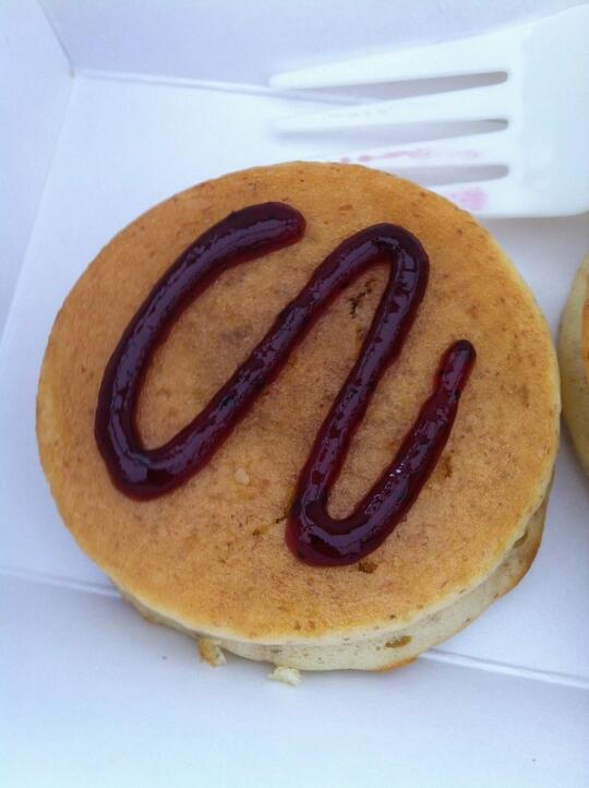 Pancake with jam on it