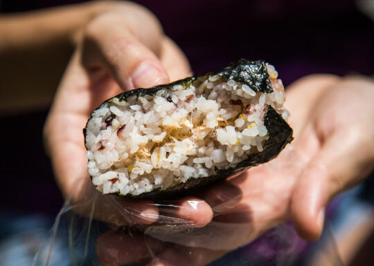 Onigiri with mayonnaise salmon