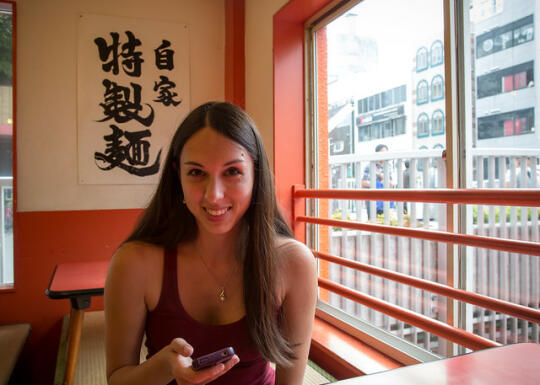 Allison in the ramen shop