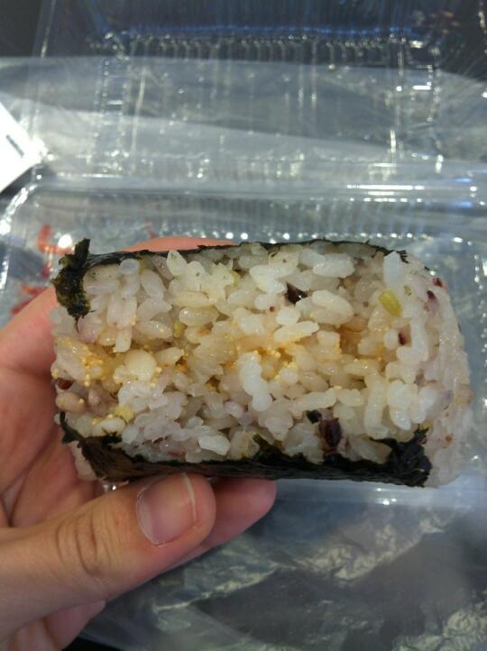 Grilled cod roe with mayo onigiri