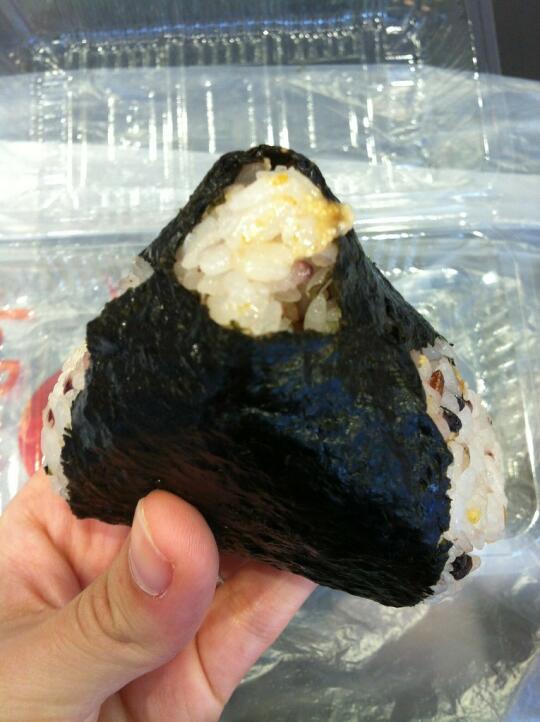 Grilled cod roe with mayo onigiri