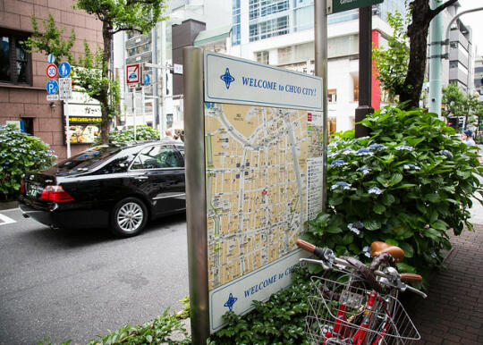 A map in Ginza