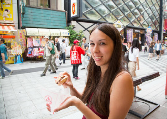 Allison with the wafer pastry