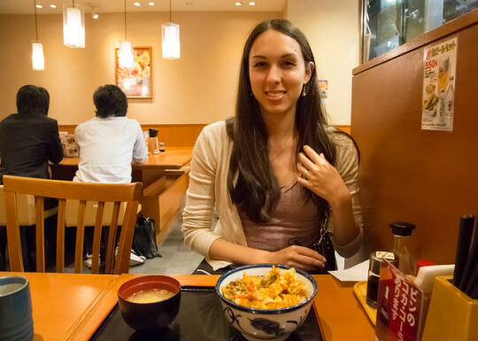 Allison at the tempura place