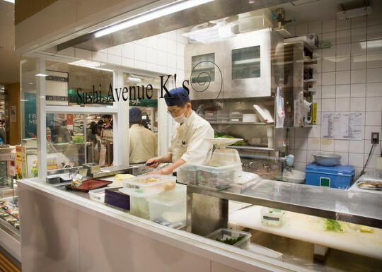 Man making sushi