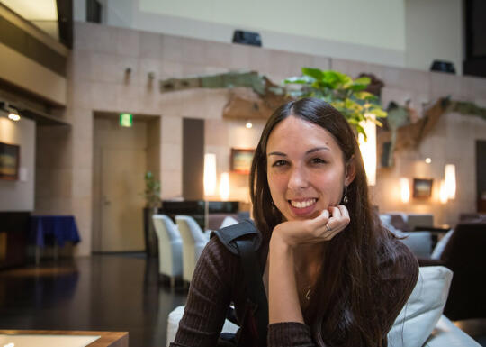 Allison in the lobby of our hotel