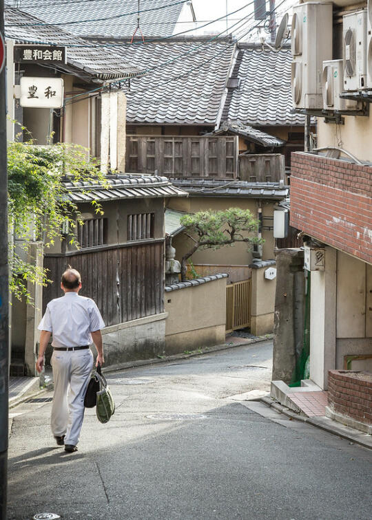 Beautiful houses down a side street in the Gion area