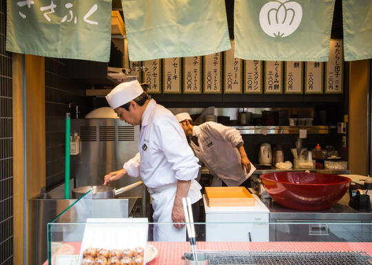 Man making pastries