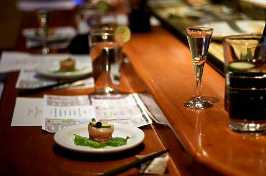 Scallop and Dungeness Crab Salad Wrapped in Prosciutto with Lumpfish Caviar and Avocado