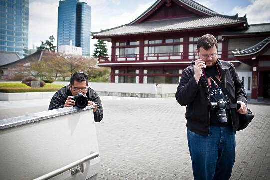 Setting up the group photo