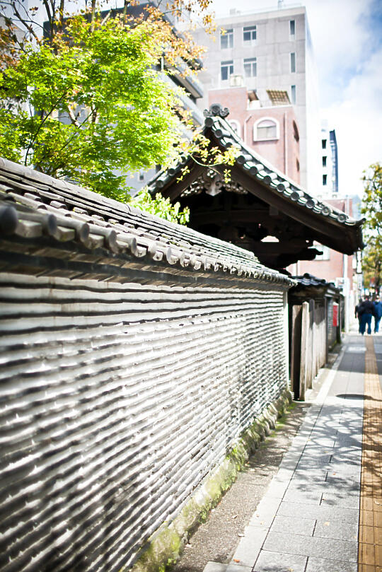 On the street leading away from the temple