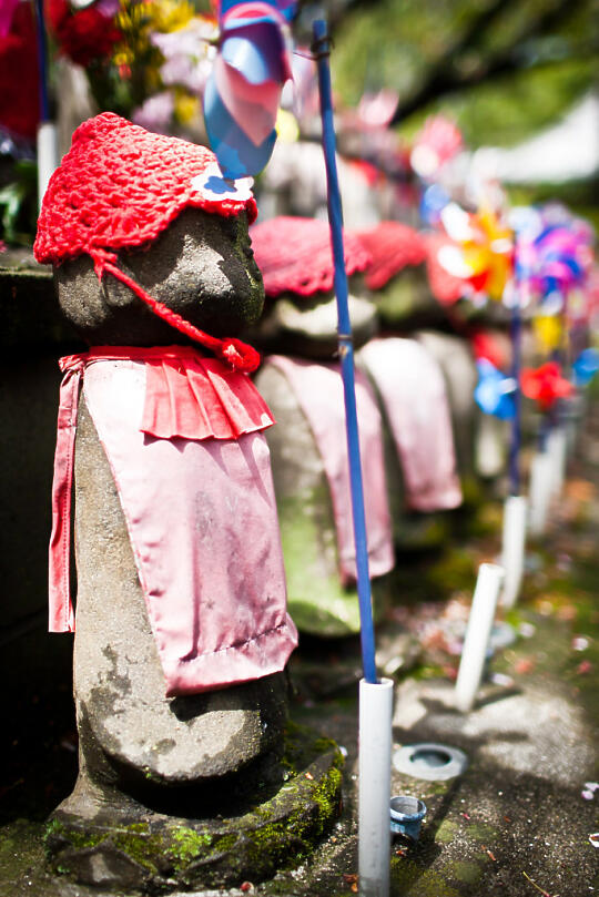 Dressed up children's statues