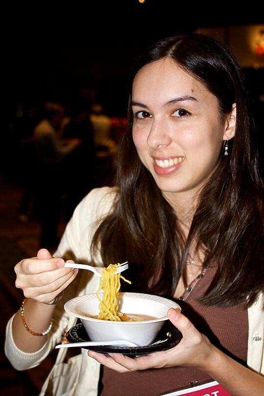 Allison eating Ramen