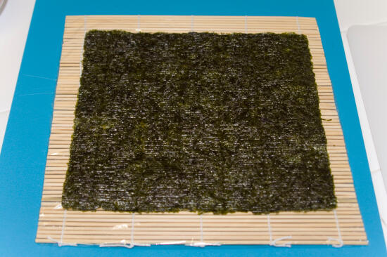 Nori on the sushi rolling mat