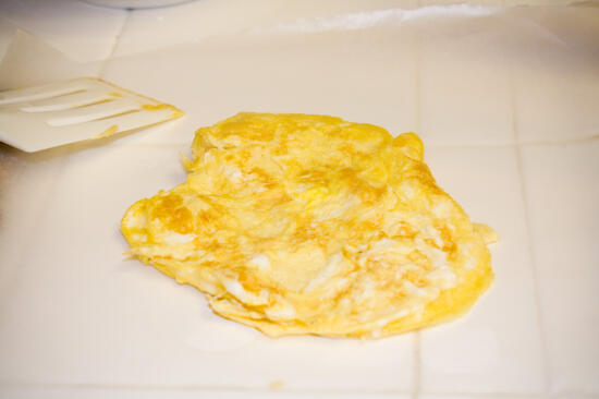 Tamago removed from the pan