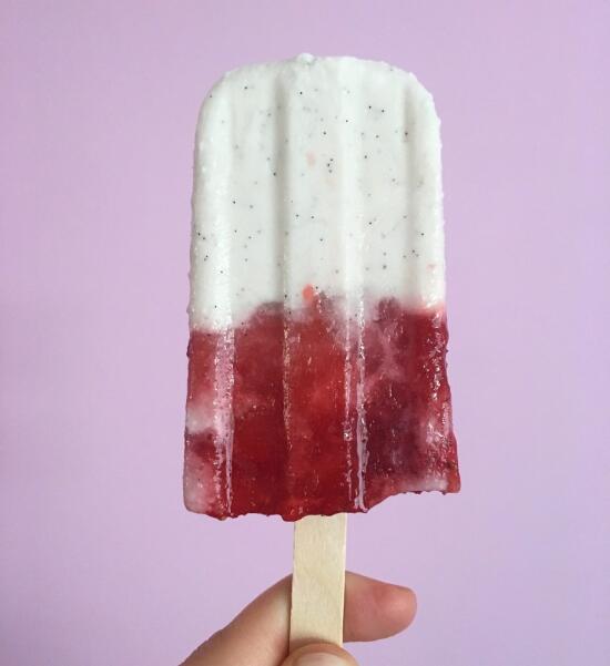 Strawberry coconut popsicle