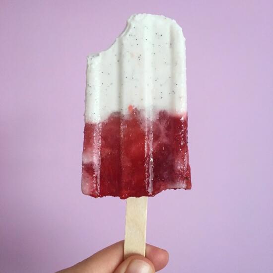 Strawberry coconut popsicle