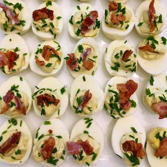 Sour cream deviled eggs