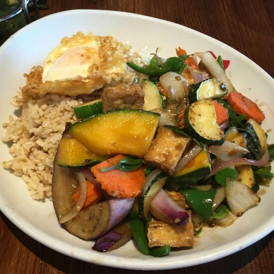 Kabocha and eggplant stir-fry