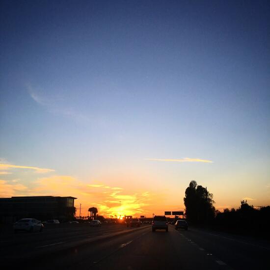 Sunset over the freeway