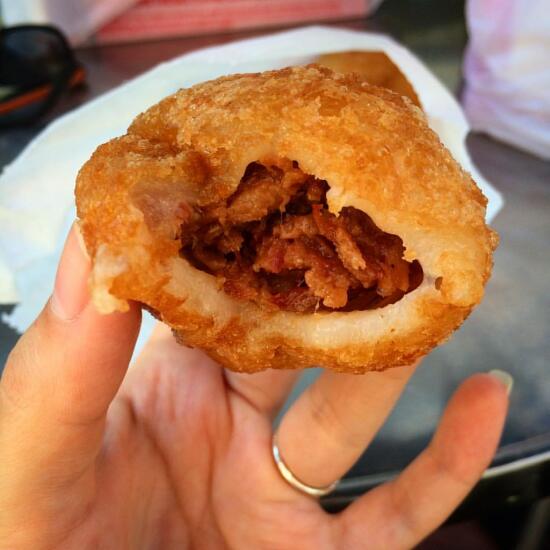 BBQ pork fried mochi from Hong Kong Bakery