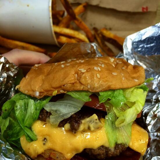 Five Guys burger and fries