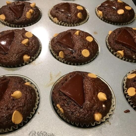 Chocolate peanut butter muffins