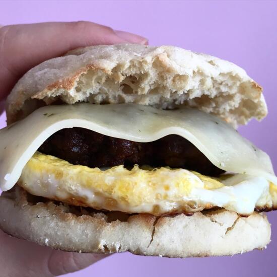 Chorizo breakfast sandwich