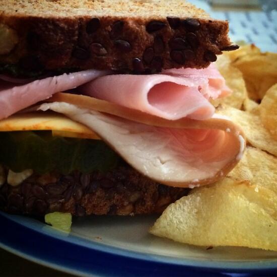 Sandwich and chips