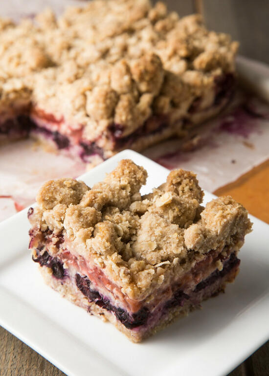 Blueberry Strawberry Crumble Bars