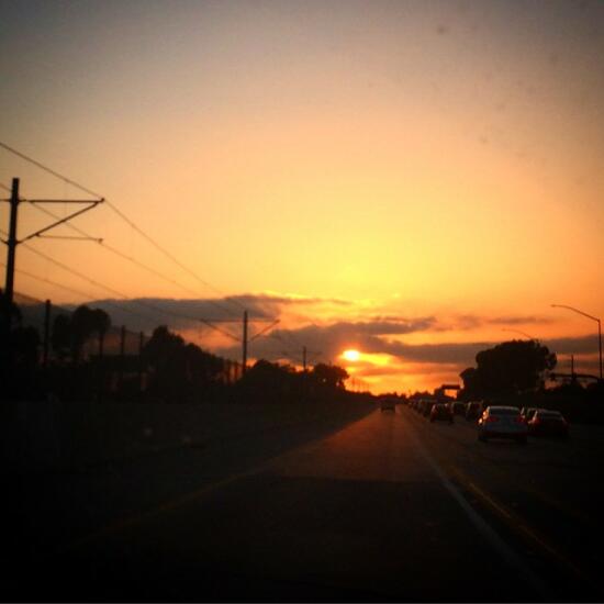 LA freeway sunset