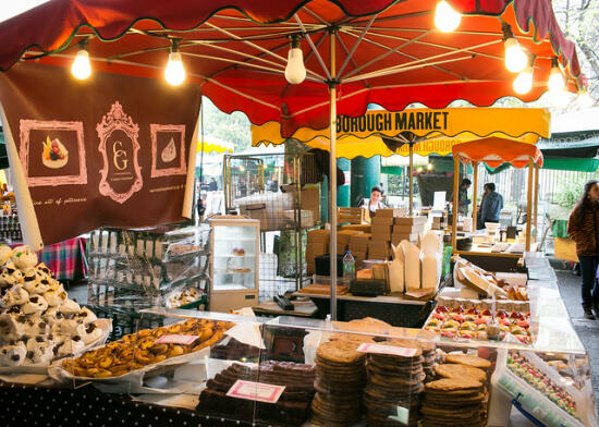 Vendors inside Borough Market