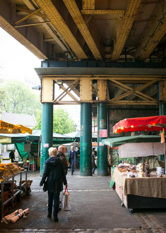 Vendors inside Borough Market