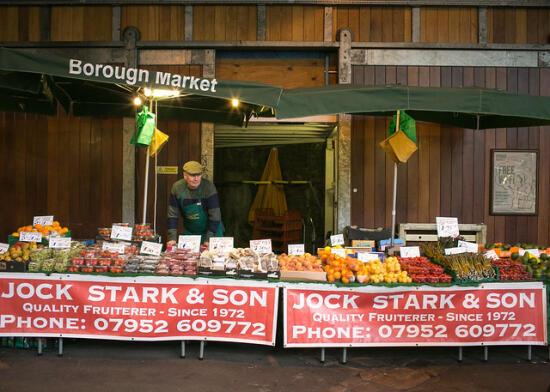 Vendors inside Borough Market