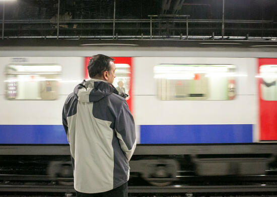 Waiting for the train