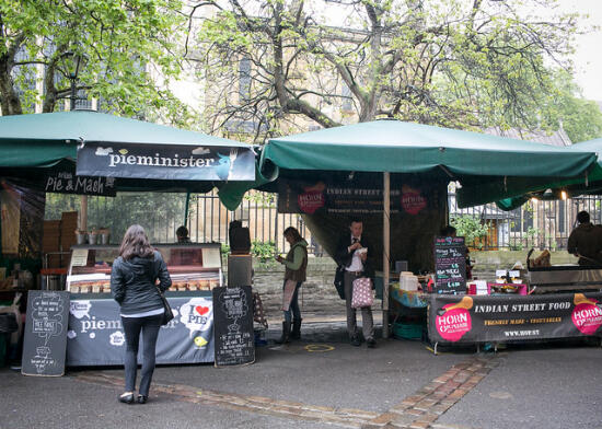 Vendors inside Borough Market