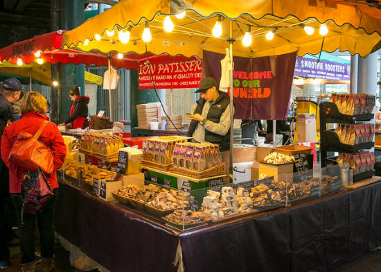 Vendors inside Borough Market