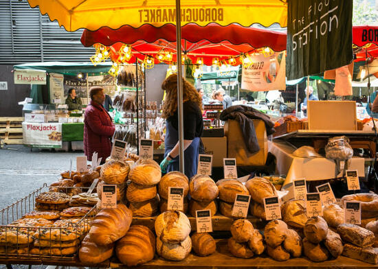 Vendors inside Borough Market