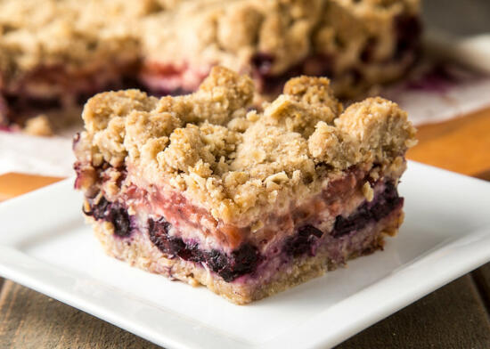 Blueberry Strawberry Crumble Bars