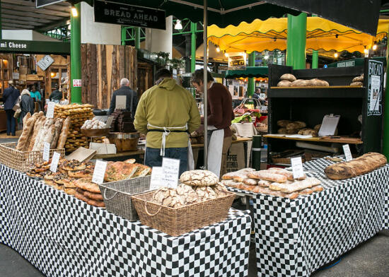 Vendors inside Borough Market