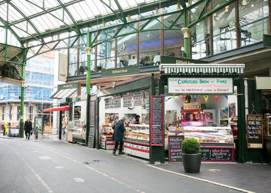 Vendors inside Borough Market