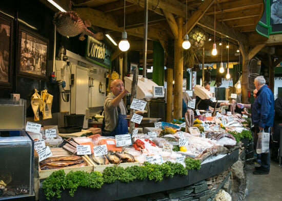 Vendors inside Borough Market