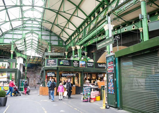 Vendors inside Borough Market