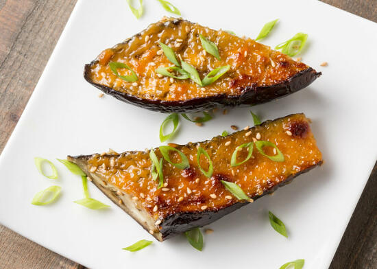 Miso-glazed eggplant