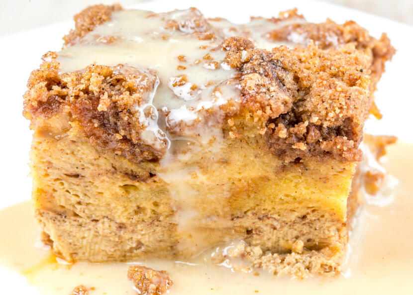 eggnog gingerbread french toast bake