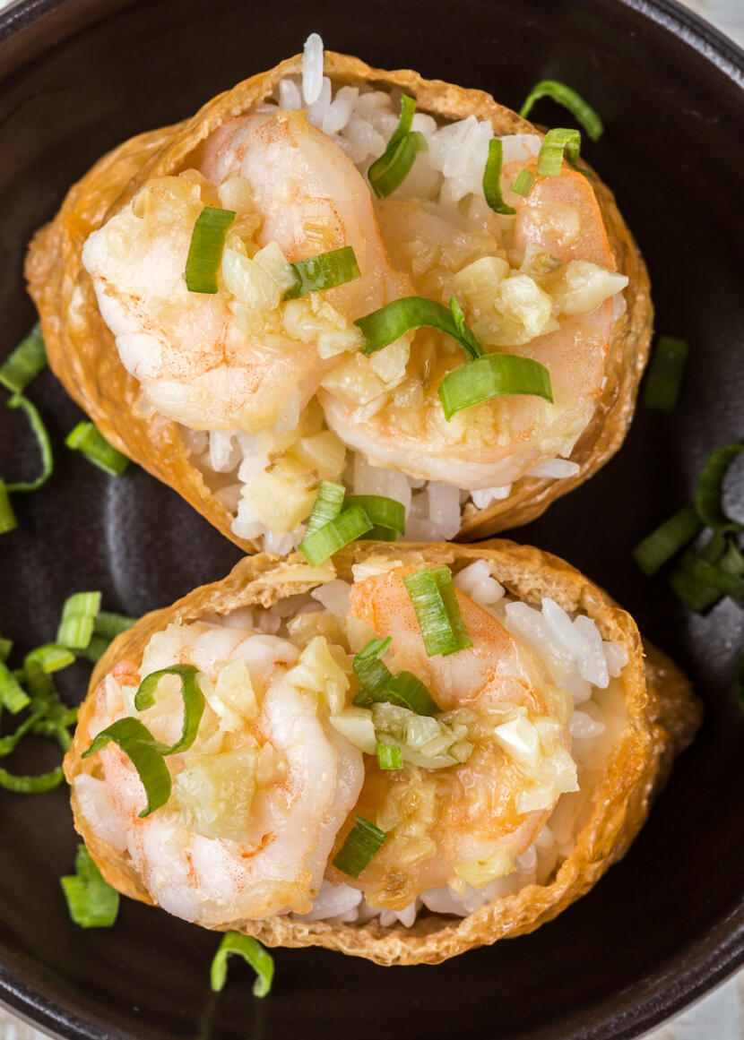 Inari Con Gambas Al Ajillo