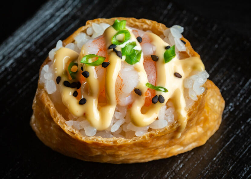 Spicy Shrimp Inari Sushi