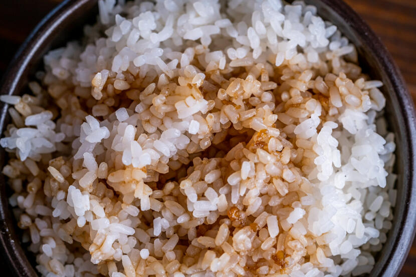 teriyaki sauce over rice