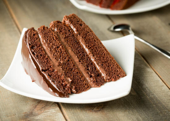 chocolate layer cake with chocolate ganache